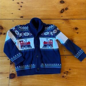 Janie and Jack Blue Train Sweater